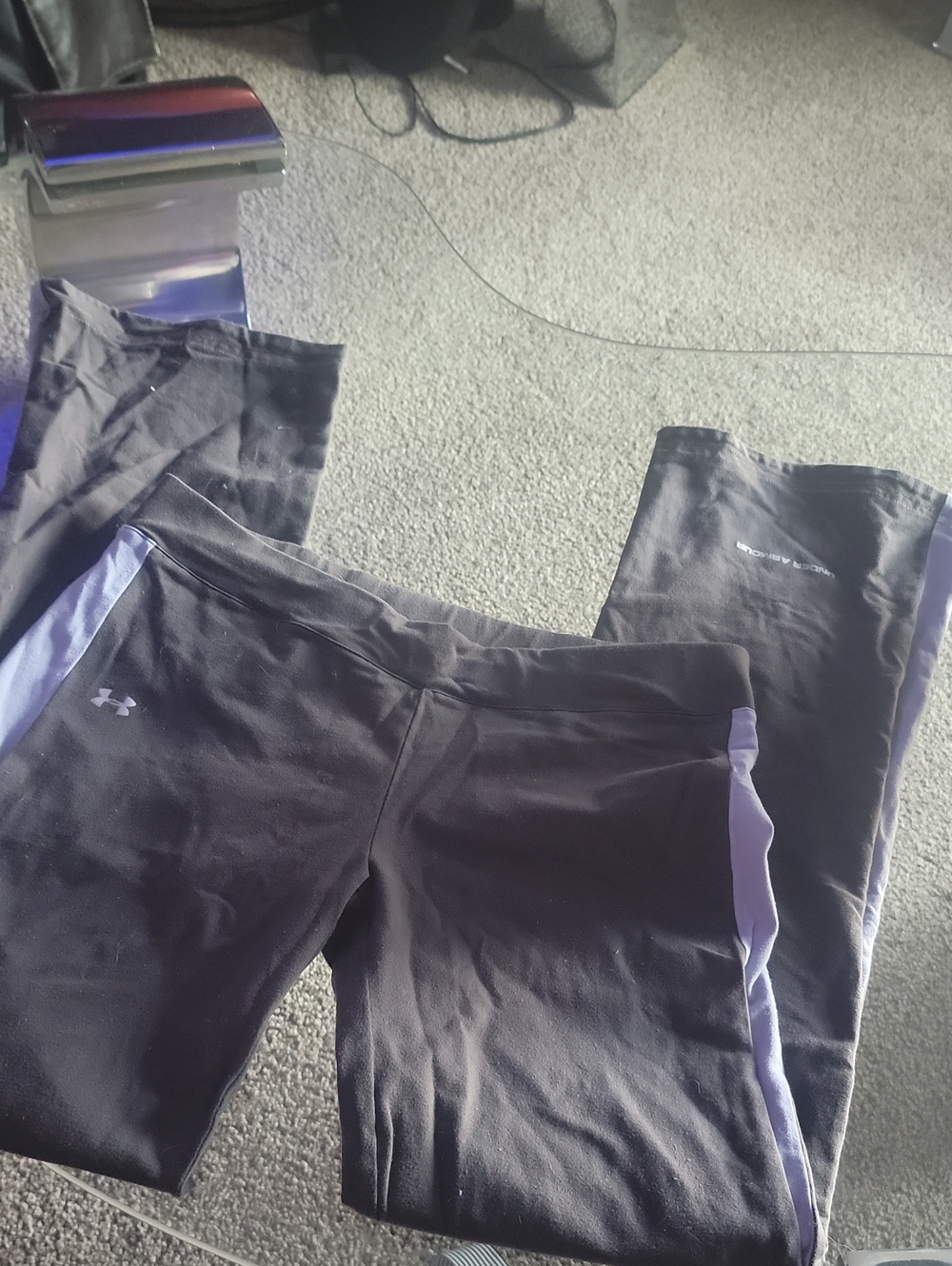 Under Armour CharcoalTrack Pants with Light Blue Side Stripes